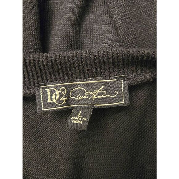 DG2 by Diane Gilman Women's Size Large Hi-Lo Black Lightweight Sweater - Picture 4 of 5